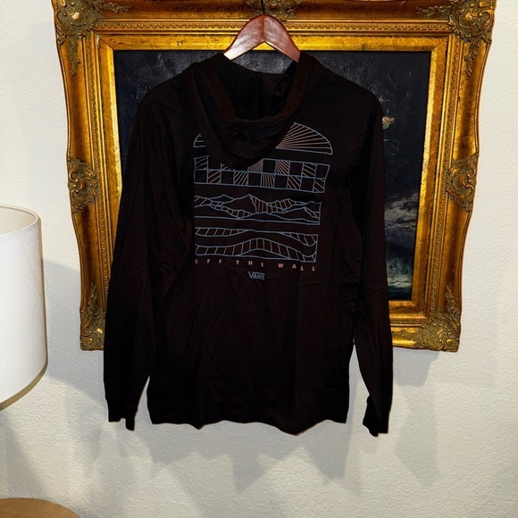 Vans NEW Black Graphic Print Hooded Long Sleeve Men’s Tee Size M - Picture 5 of 6